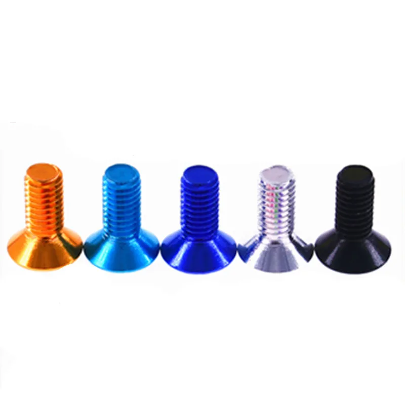 M4 Hex Socket Countersunk Head Flat Head Screw / Bolts Anodized Aluminum Alloy 4mm Metric for Bicycle